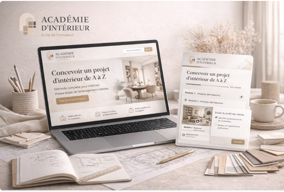 Exemple plateforme de formation créé par l'encre virtuelle