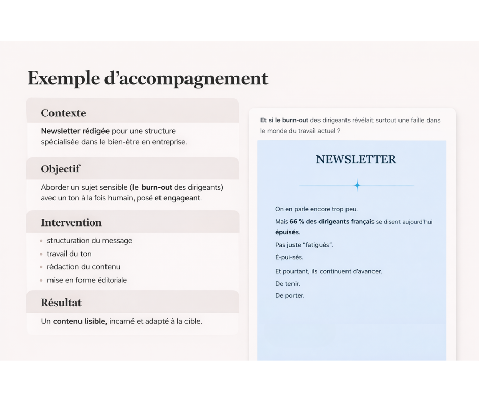 Exemple d'aide à la création de newsletter par l'encre virtuelle
